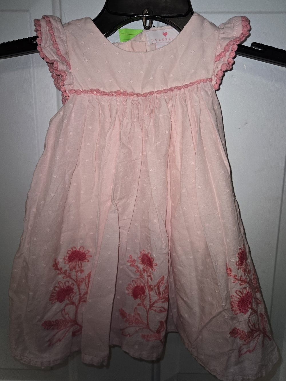 Pink Embroidered Toddler Dress by